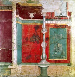 Architectural detail with a landscape from Pompeii